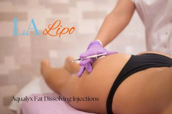 Woman having fat dissolving injections Braintree on thighs