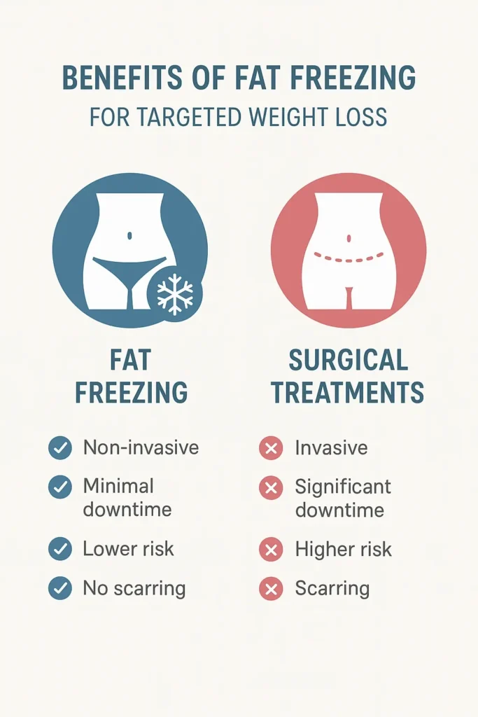 graphic showing the benefits of fat freezing Braintree