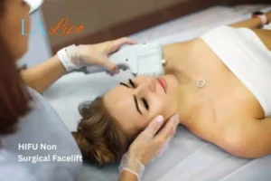 Woman having Hi-Fu to reduce wrinkles Braintree.