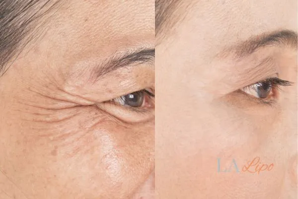 Before and after results of woman - HI-fu wrinkles reduction treatment Braintree