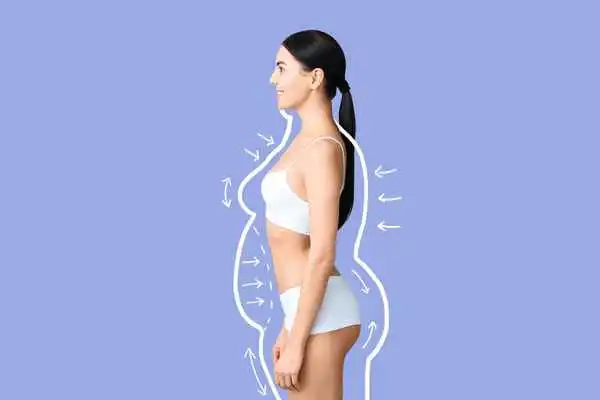 image of woman experiencing fat reduction treatment Braintree