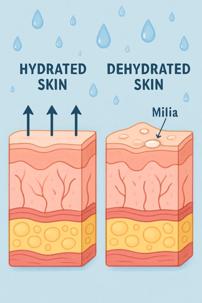 The importance of hydration and milia production Braintree