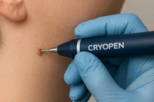 Person receiving skin tag removal Braintree
