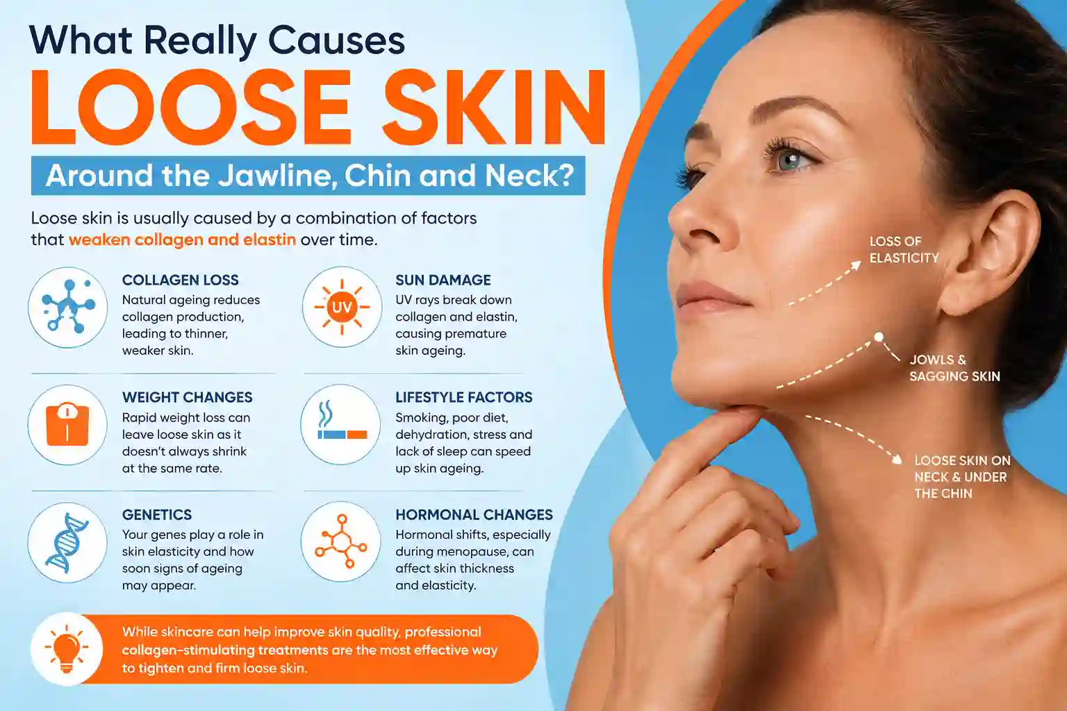 What Really Causes Loose Skin Around the Jawline, Chin and Neck Braintree?